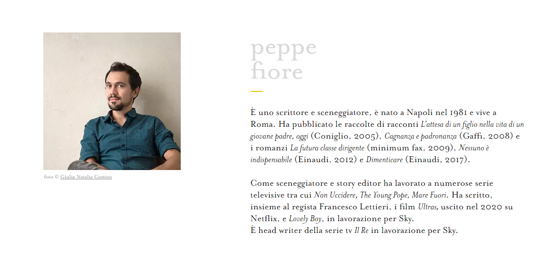 Two Words with Peppe Fiore - Head Writer of Sky drama series Il Re/The King 